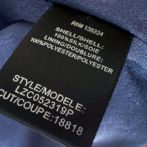 NEW! HALSTON HERITAGE 100% Silk Flutter Floral print Dress, Blue Moon, Sz 0 - Picture 14 of 15